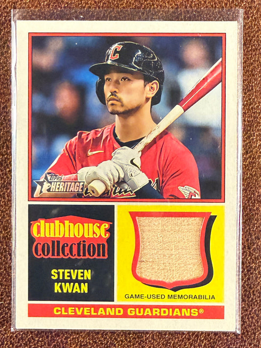 Steven Kwan - 2025 Topps Heritage - Clubhouse Collection RELIC - Guardians