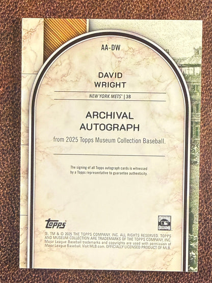 David Wright - 2025 Topps Museum Collection - RUBY /20 - Mets.
