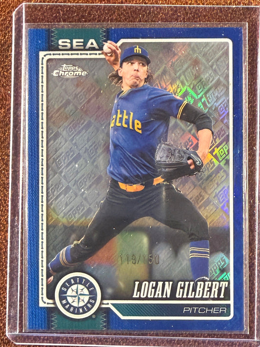 Logan Gilbert - 2026 Topps Chrome - BLUE Logofractor /150 - Mariners