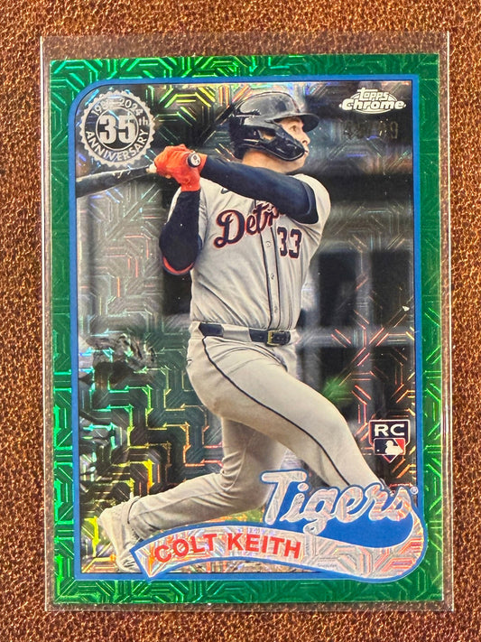 Colt Keith - 2024 Topps Update - Rookie 1989 Green Mojo /99 - Tigers