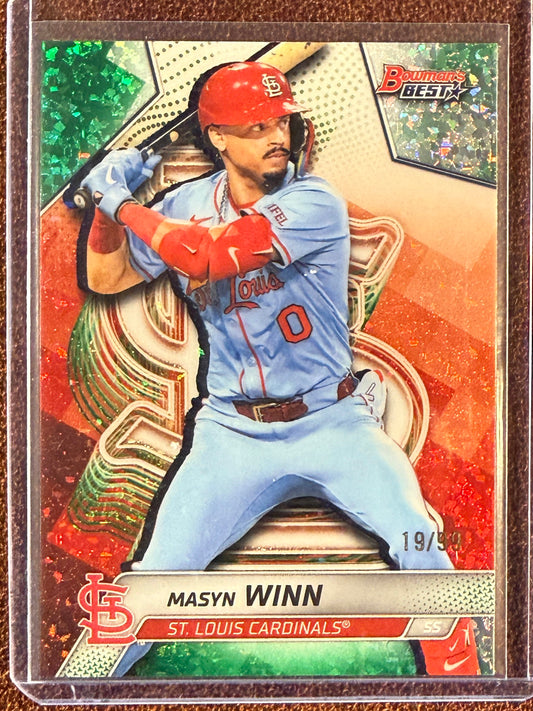 Masyn Winn - 2025 Bowmans Best - GREEN Mini Diamond Refractor /99 - Cardinals