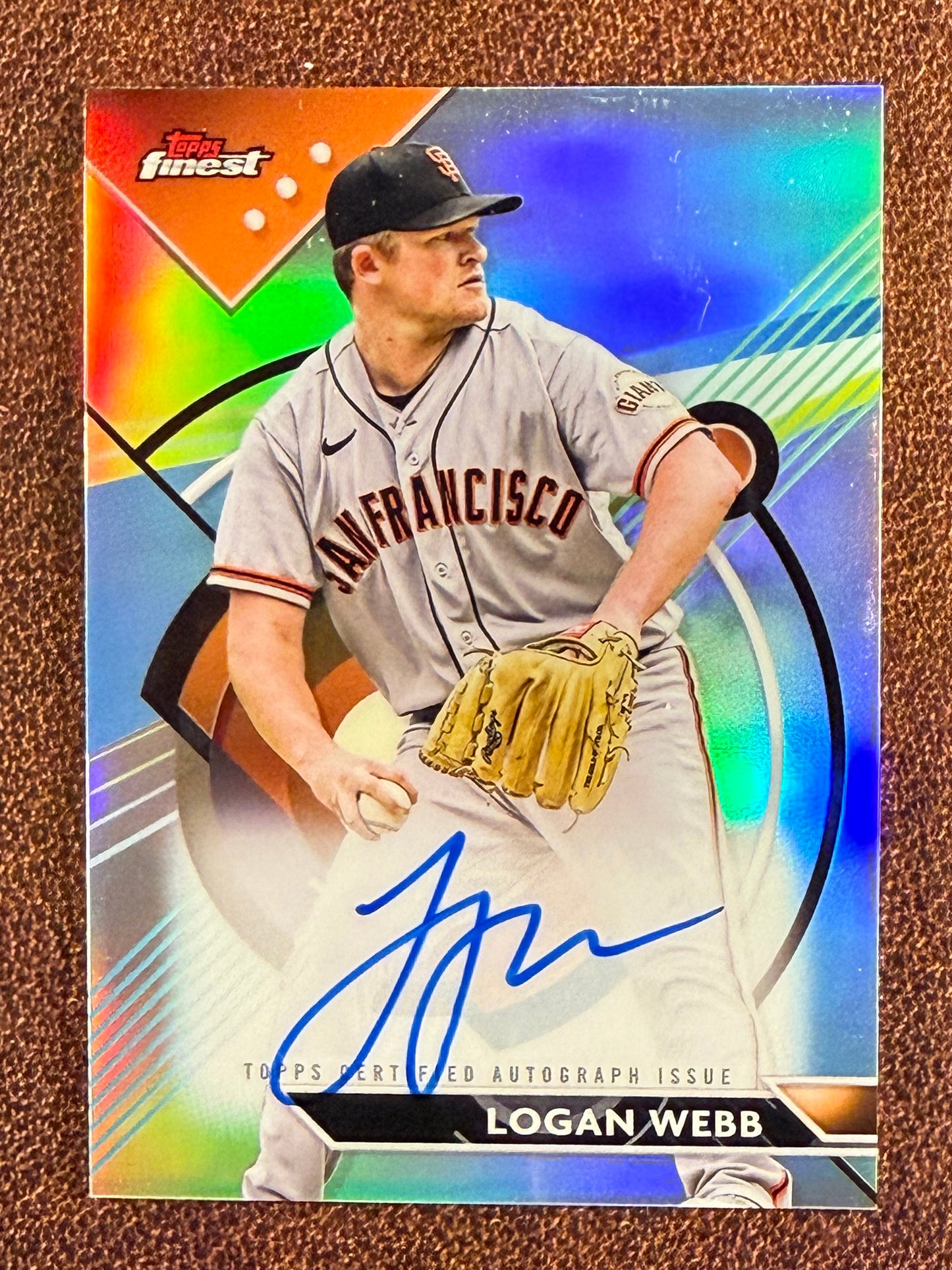 Logan Webb - 2023 Topps Finest - AUTO (*slight surface scratching*) - Giants