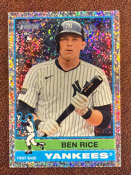 Ben Rice - 2025 Topps Heritage - Silver Sparkle - Yankees
