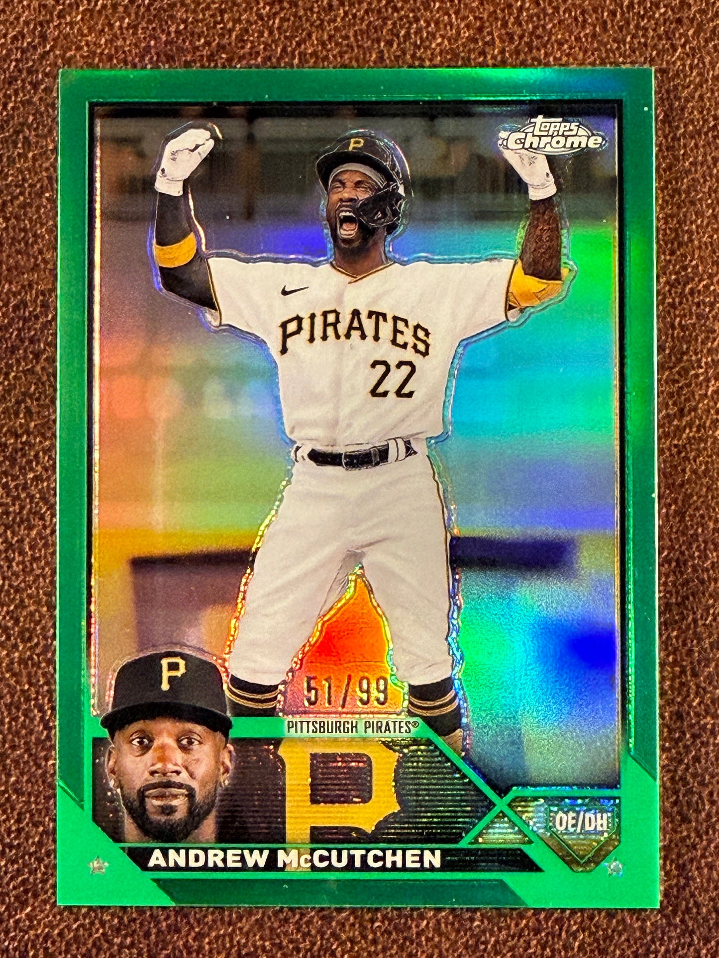 Andrew McCutchen - 2023 Topps Chrome - GREEN Refractor /99 - Pirates