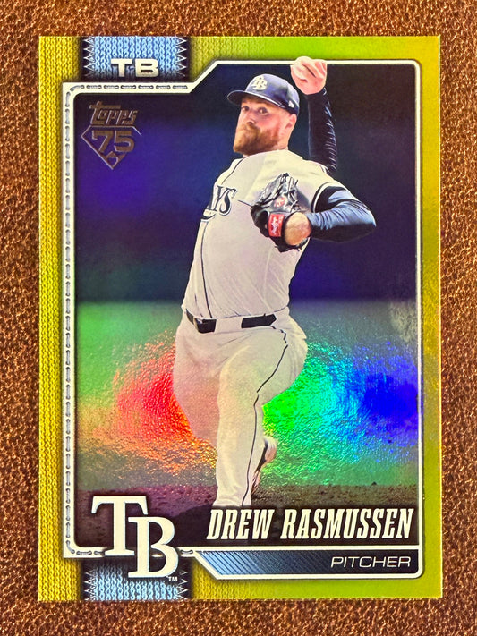 Drew Rasmussen - 2026 Topps Series 1 - YELLOW Rainbow Foil /399 - Rays