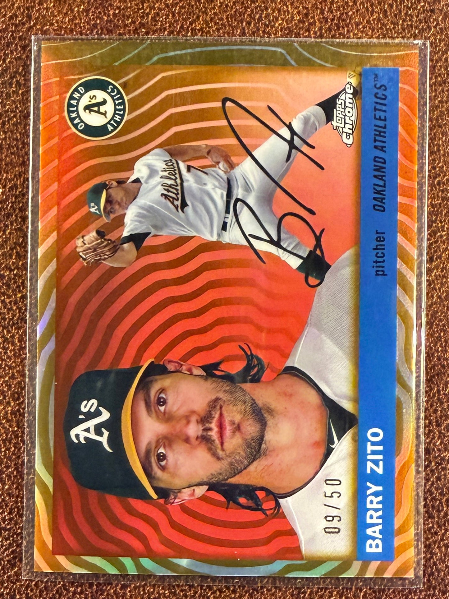 Barry Zito - 2025 Topps Chrome Platinum - GOLD Vibrations Refractor /50 - Athletics
