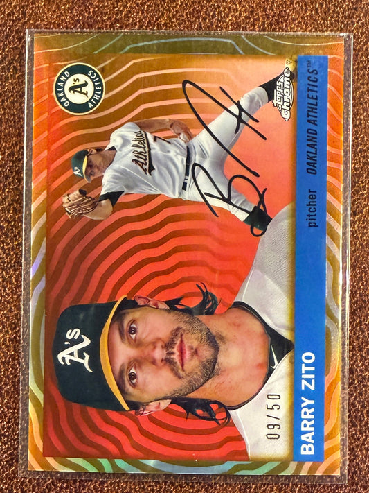Barry Zito - 2025 Topps Chrome Platinum - GOLD Vibrations Refractor /50 - Athletics