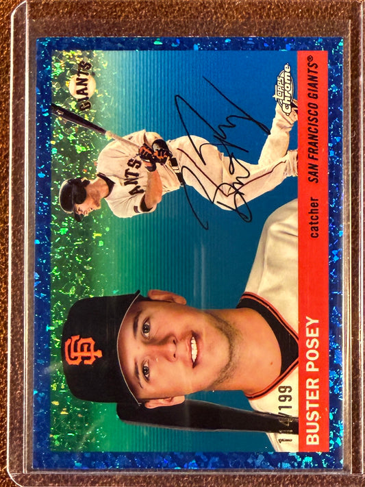 Buster Posey - 2025 Topps Chrome Platinum - BLUE Mini Diamond Refractor /199 - Giants