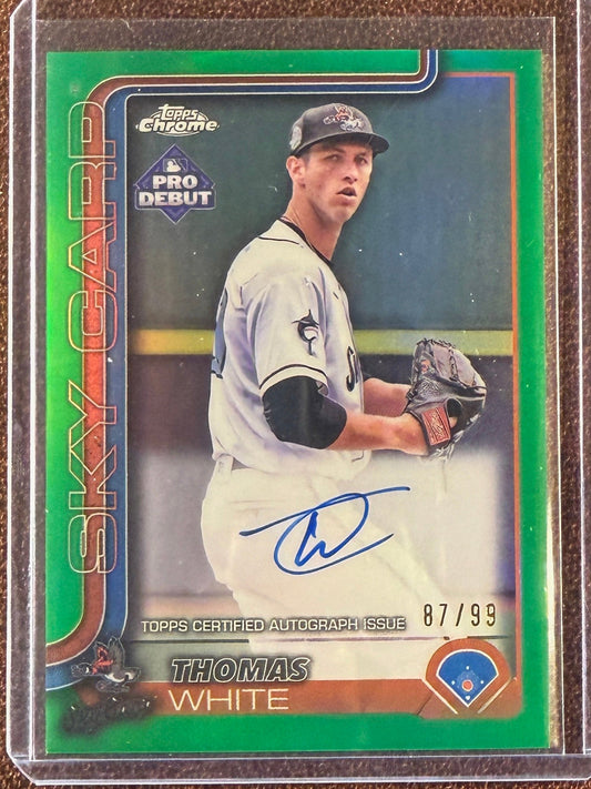 Thomas White - 2025 Topps Pro Debut - GREEN Refractor AUTO /99 - Marlins