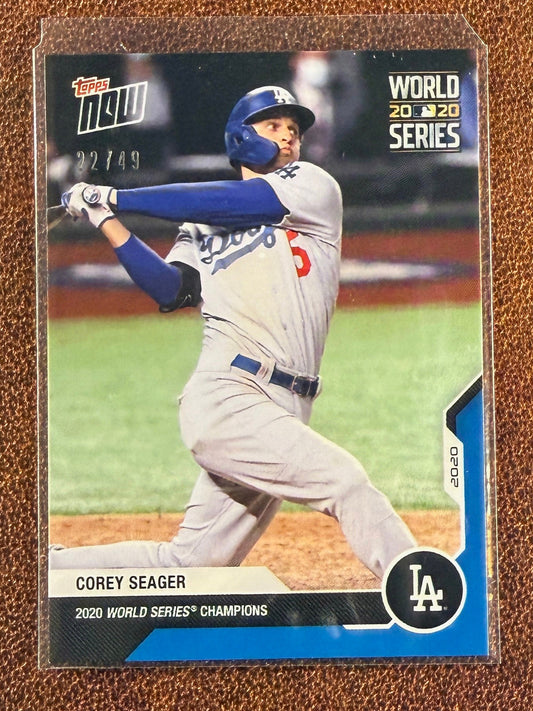 Corey Seager - 2020 Topps Now - World Series Champion BLUE /49 - Dodgers