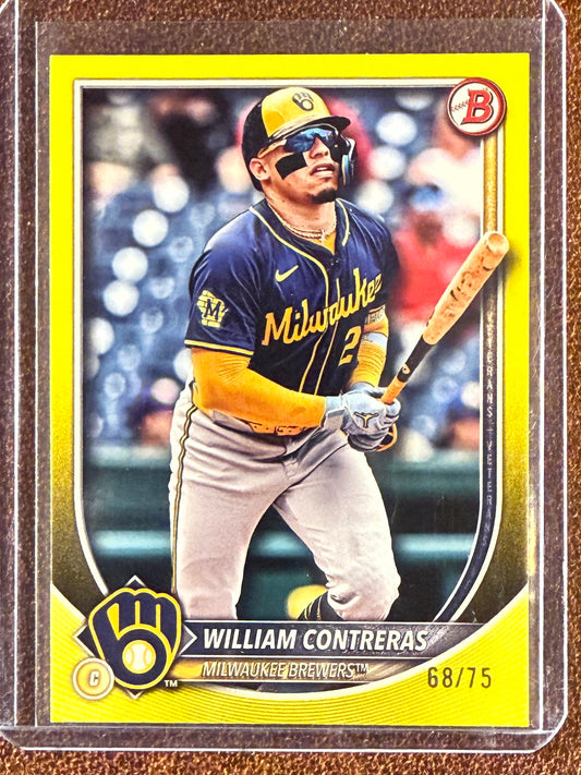 William Contreras - 2025 Bowman - YELLOW /75 - Brewers
