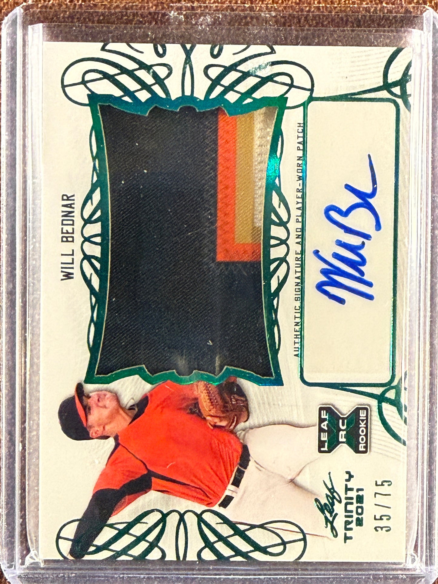 Will Bednar - 2021 Leaf Trinity - Patch AUTO /75 - Giants