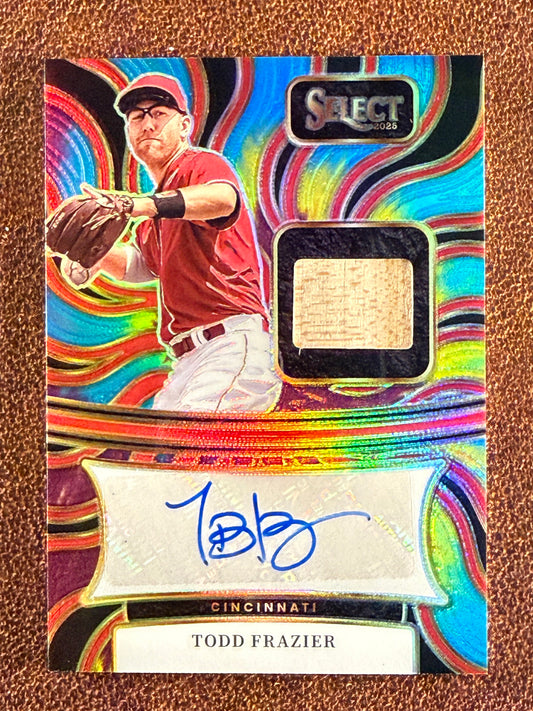 Todd Frazier - 2025 Panini Select - Tie Dye RELIC AUTO /25 - Reds