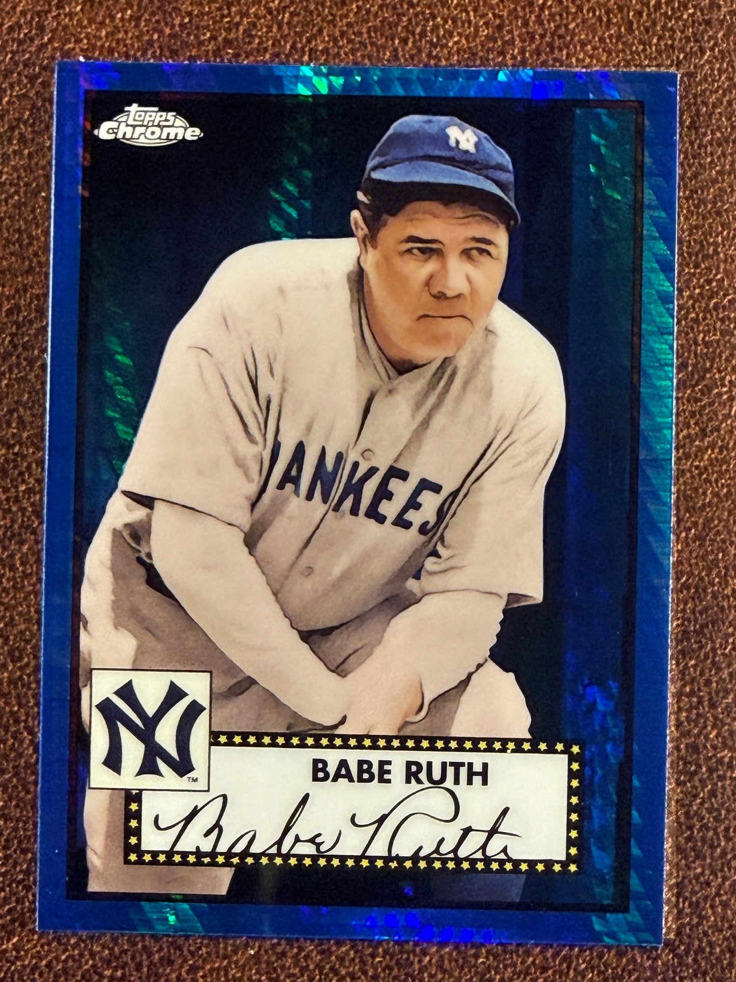 Babe Ruth - 2021 Topps Chrome Platinum Anniversary - BLUE Prism Refractor (PR: 99) - Yankees