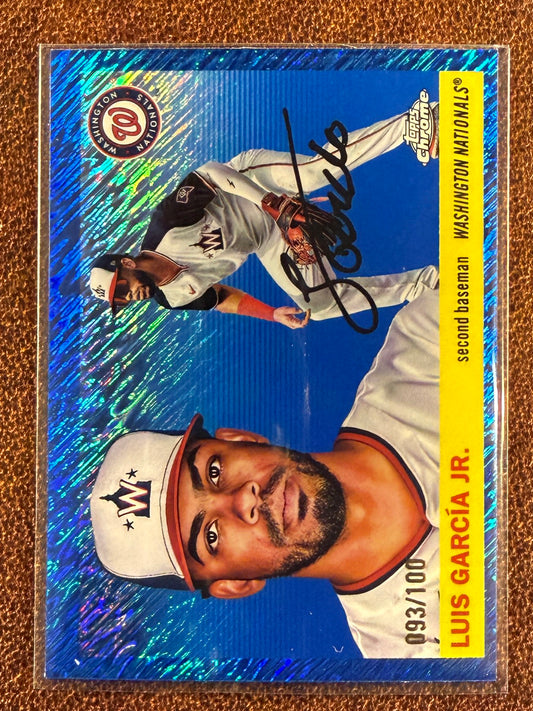 Luis Garcia - 2025 Topps Chrome Platinum - BLUE Shimmer Refractor /100 - Nationals