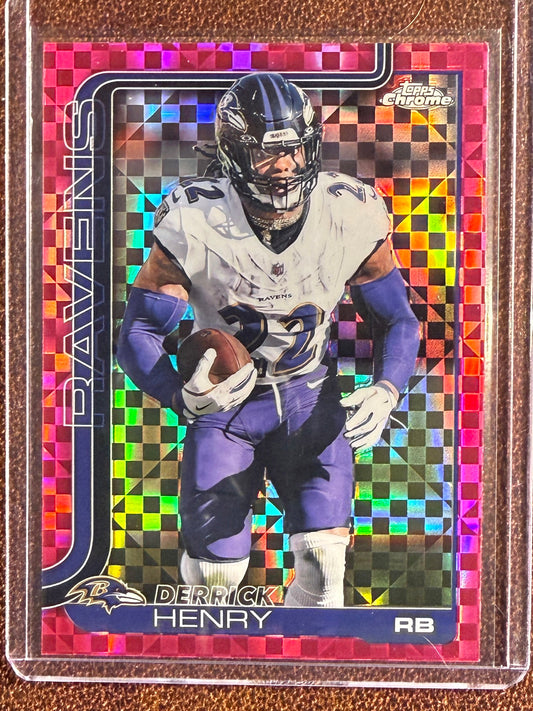 Derrick Henry - 2025 Topps Chrome - PINK XFractor - Ravens