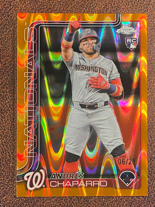 Andres Chaparro - 2025 Topps Chrome - ORANGE Raywave /25 - Nationals