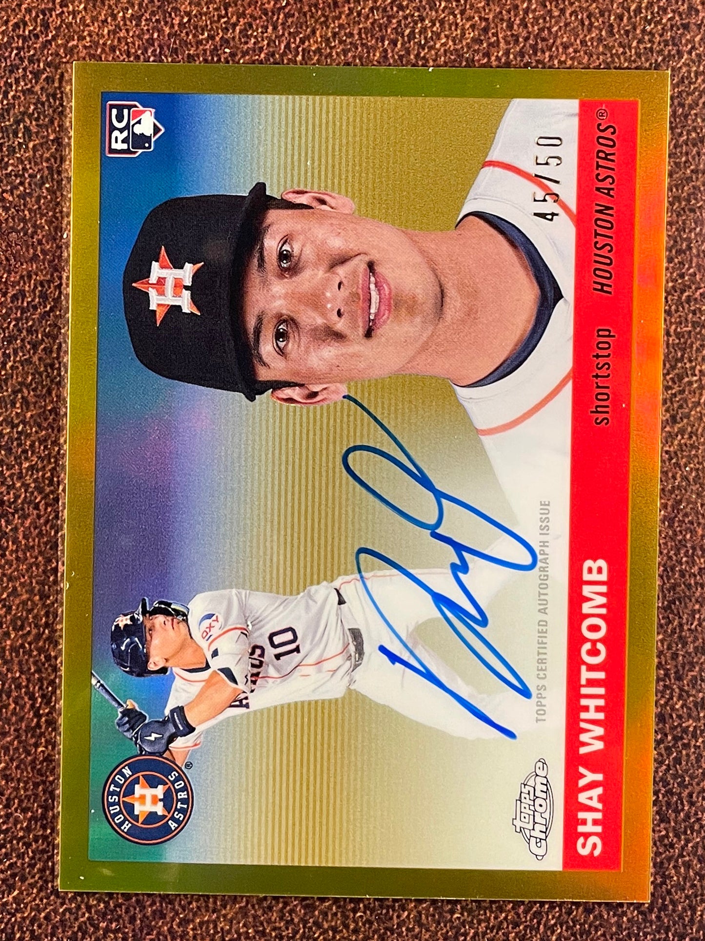 Shay Whitcomb - 2025 Topps Chrome Platinum - GOLD Rookie AUTO /50 - Astros