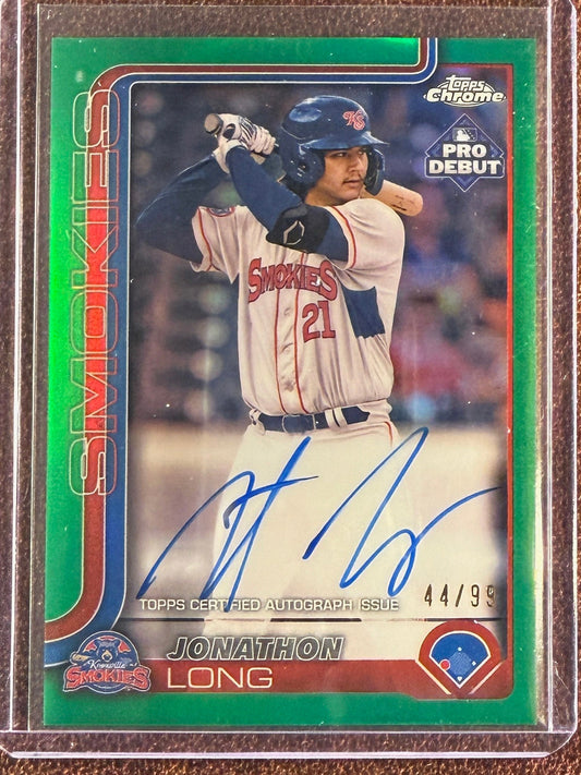 Jonathan Long - 2025 Topps Pro Debut - GREEN Refractor AUTO /99 - Cubs
