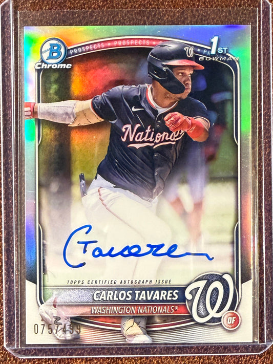 Carlos Tavares - 2025 Bowman Chrome - 1st Bowman AUTO /499 - Nationals