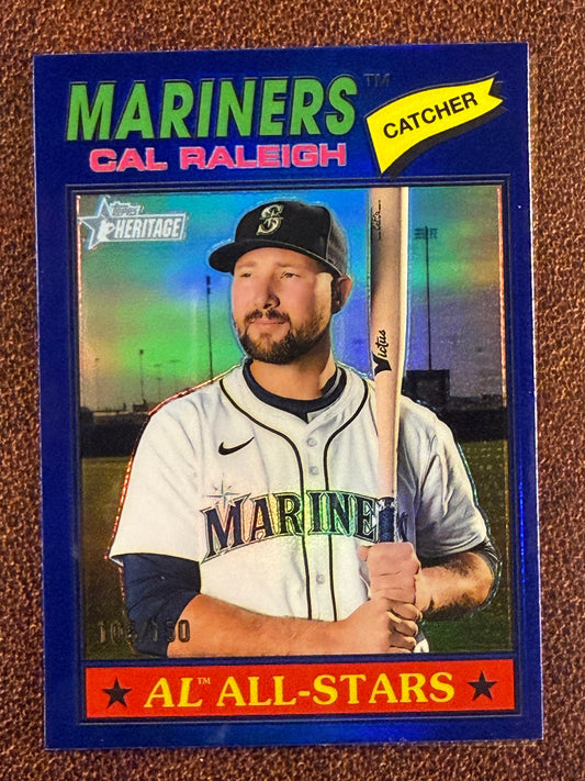 Cal Raleigh - 2026 Topps Heritage - BLUE Chrome Refractor AL All Stars /150 - Mariners