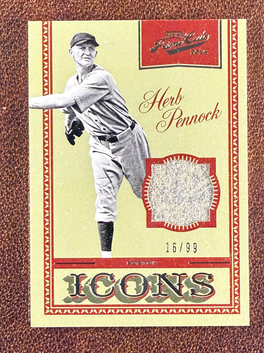 Herb Pennock - 2016 Panini Prime Cuts - ICONS RELIC /99 - Red Sox