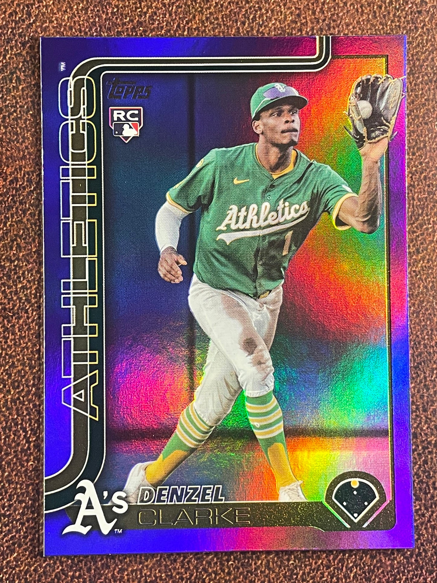 Denzel Clarke - 2025 Topps Update - Rookie PURPLE Rainbow Foil /250 - Athletics