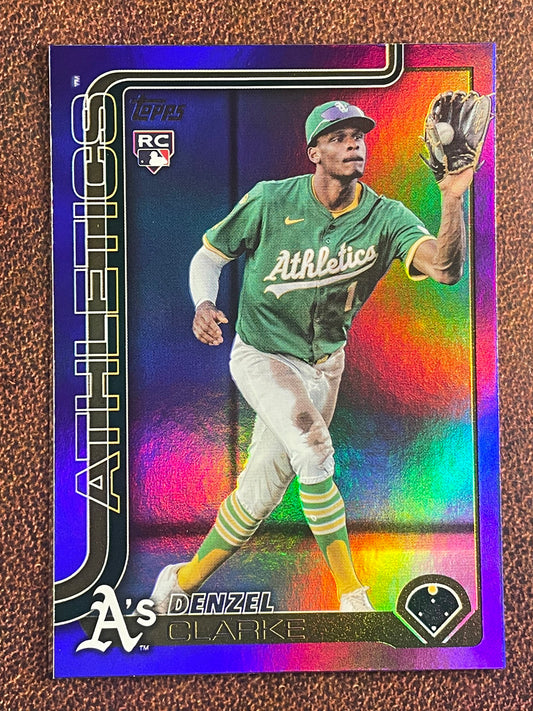 Denzel Clarke - 2025 Topps Update - Rookie PURPLE Rainbow Foil /250 - Athletics
