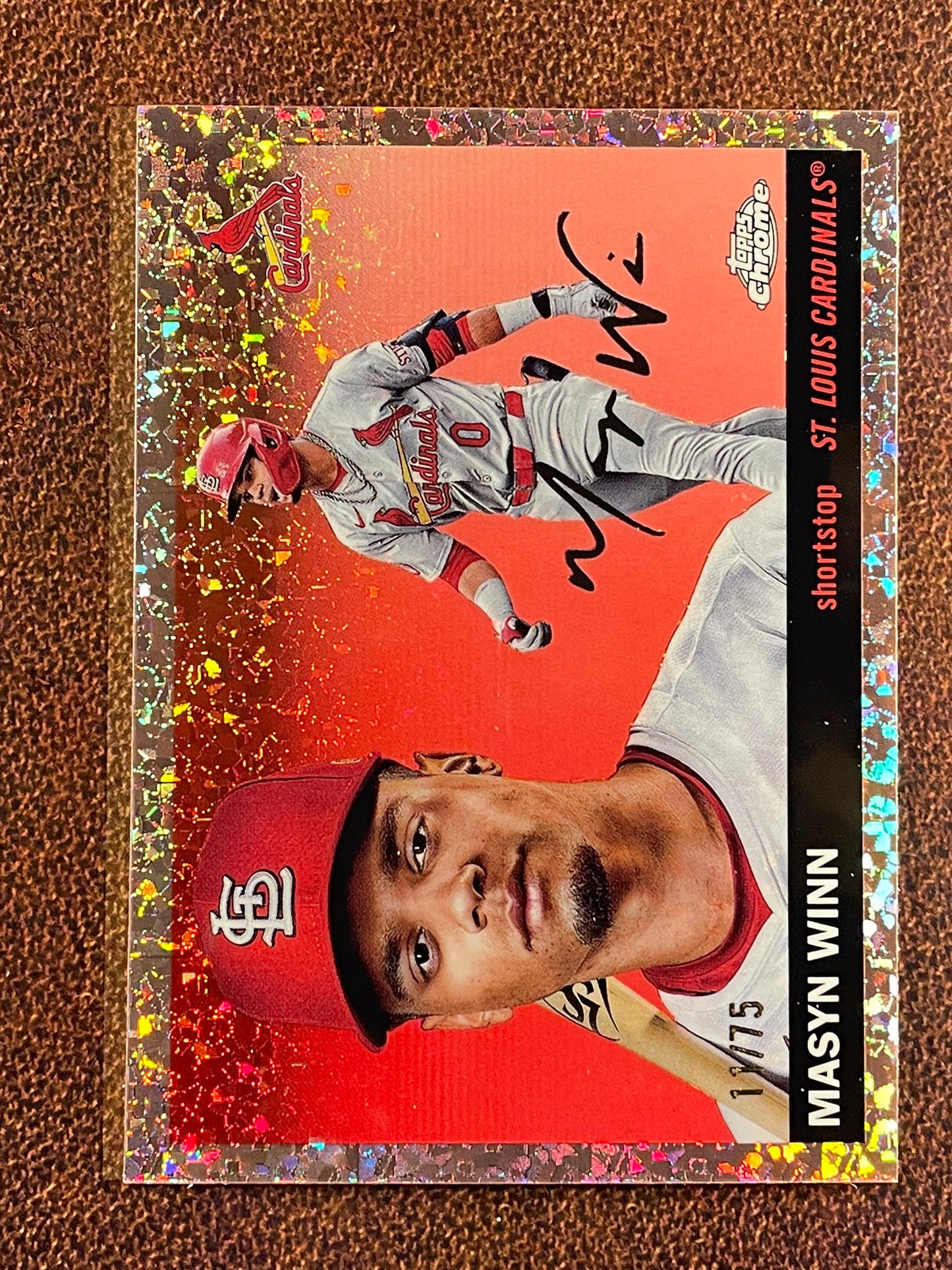 Masyn Winn - 2025 Topps Chrome Platinum - ROSE GOLD Mini Diamond /75 (*Pattern Lines*) - Cardinals