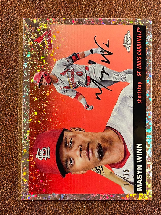 Masyn Winn - 2025 Topps Chrome Platinum - ROSE GOLD Mini Diamond /75 (*Pattern Lines*) - Cardinals