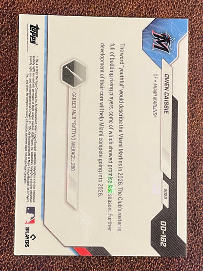 Owen Caissie - 2026 Topps Now Road to Opening Day - GOLD Foil /50 - Marlins