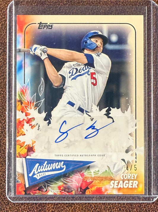 Corey Seager - 2024 Topps Update - Autumn Tales AUTO /5 - Dodgers