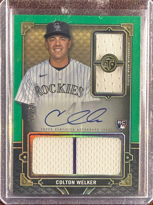 Colton Welker - 2022 Triple Threads - Rookie Patch AUTO /50 - Rockies