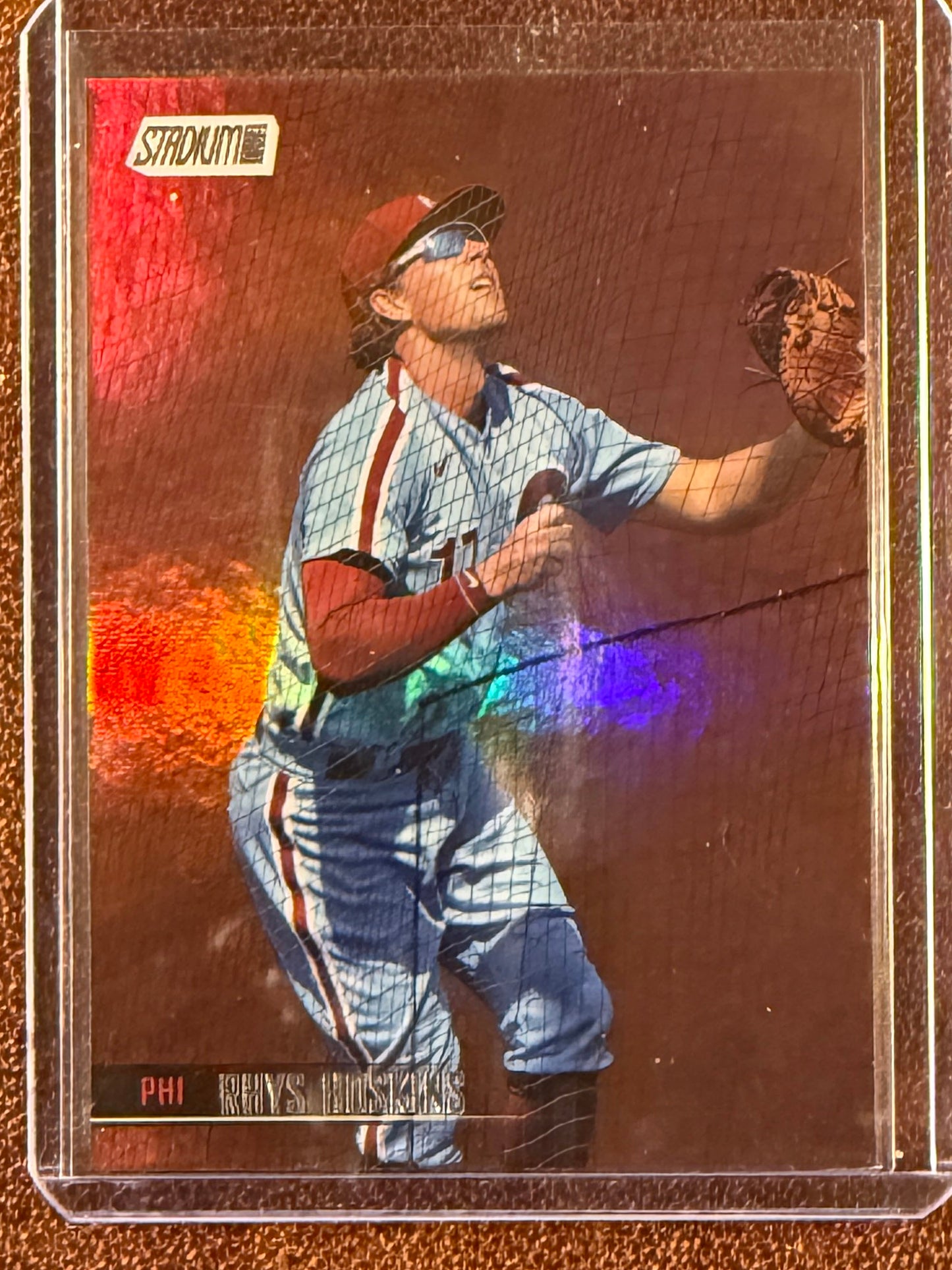 Rhys Hoskins - 2021 Topps Stadium Club - Rainbow Foilboard /25 - Phillies