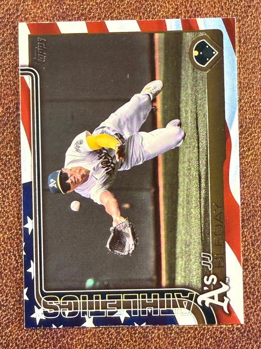 JJ Bleday - 2025 Topps Series 1 - Independence Day /76 (*Slight Edge Whiting*) - Athletics