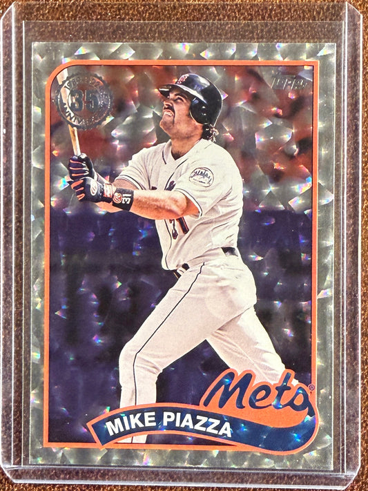 Mike Piazza - 2024 Topps Series 2 - Silver Crackle 1989 Insert - Mets
