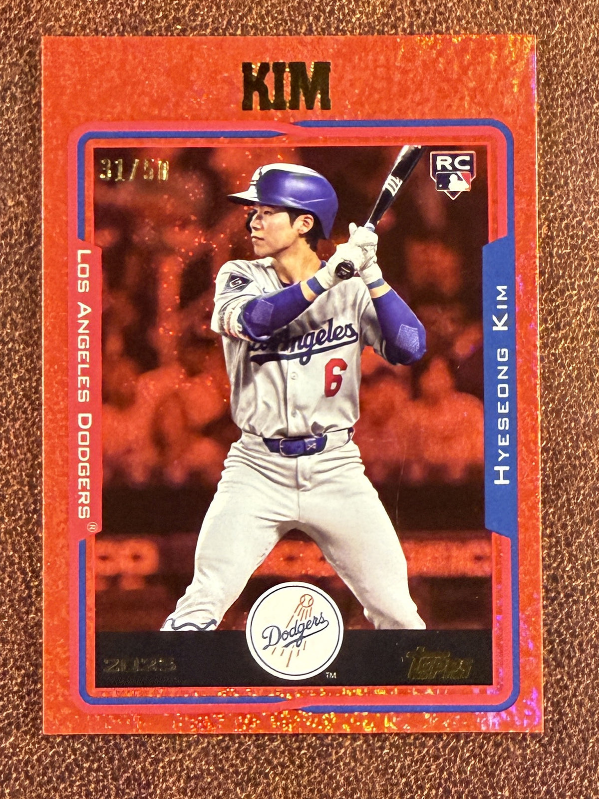 Hyeseong Kim - 2025 Topps Archives - RED HOT Foilboard /50 - Dodgers