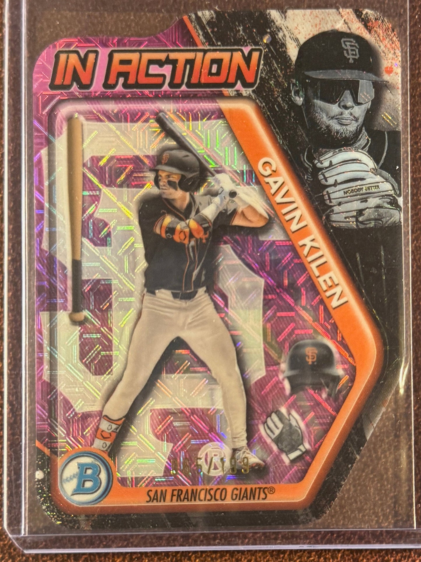 Gavin Kilen - 2025 Bowman Chrome Draft - In Action Die Cut Insert /199 - Giants