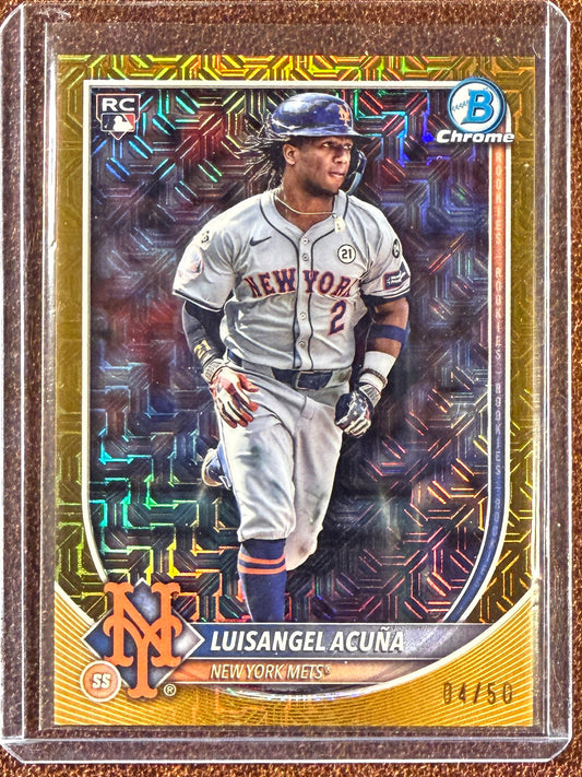 Luisangel Acuna - 2025 Bowman - GOLD Rookie Mojo /50 - Mets