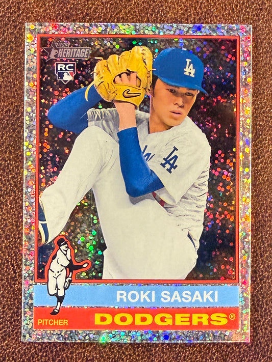Roki Sasaki - 2025 Topps Heritage - Rookie Silver Sparkle Refractor - Dodgers
