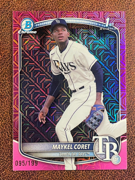 Maykel Coret - 2025 Bowman Chrome - FUCHSIA 1st Bowman MOJO /199 - Rays