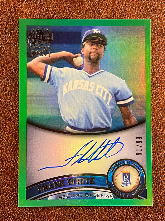Frank White - 2025 Topps Archives - GREEN AUTO /99 - Royals