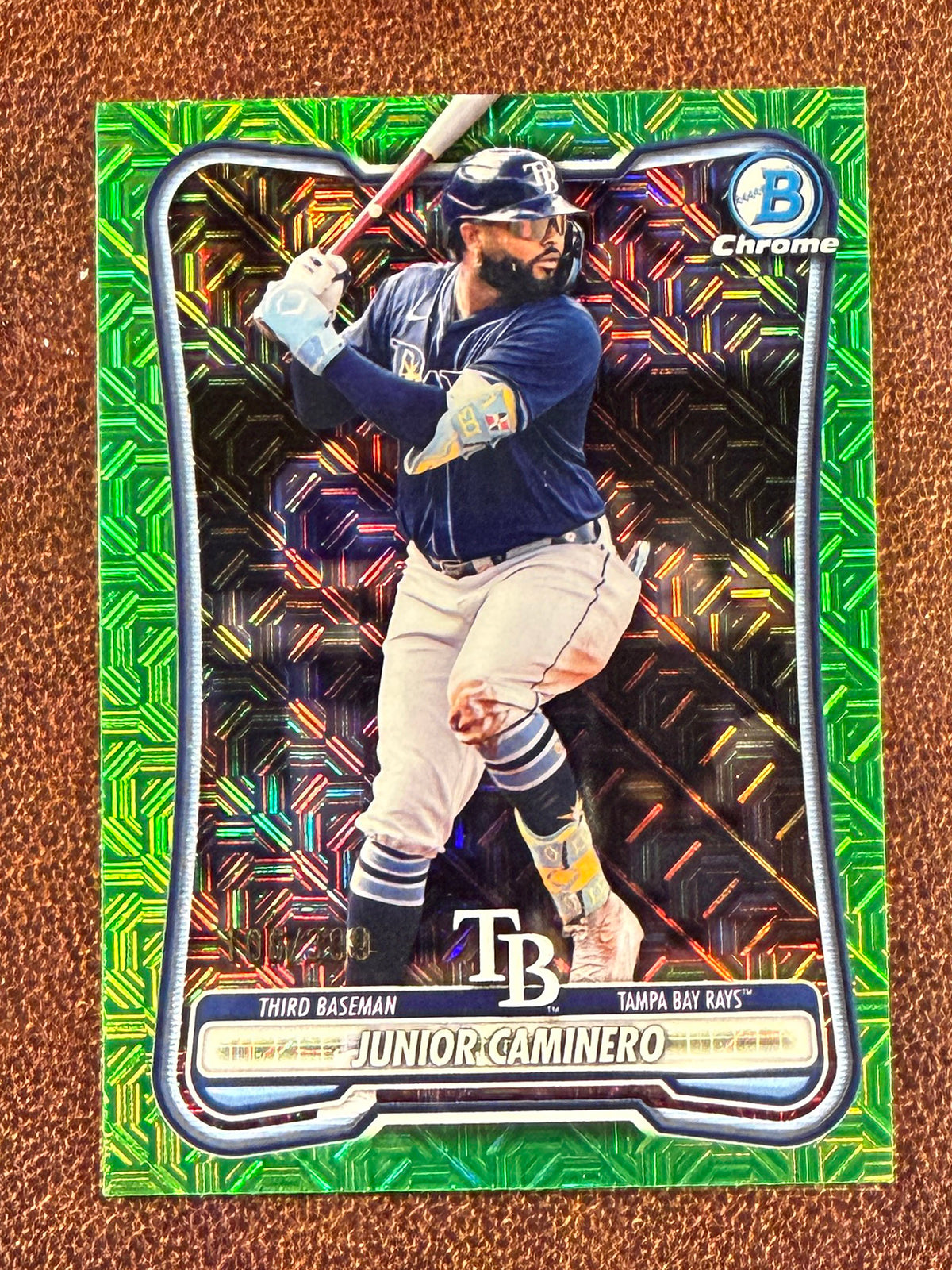 Junior Caminero - 2026 Bowman - Neon Green MOJO /399 - Rays