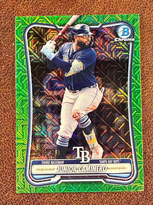 Junior Caminero - 2026 Bowman - Neon Green MOJO /399 - Rays