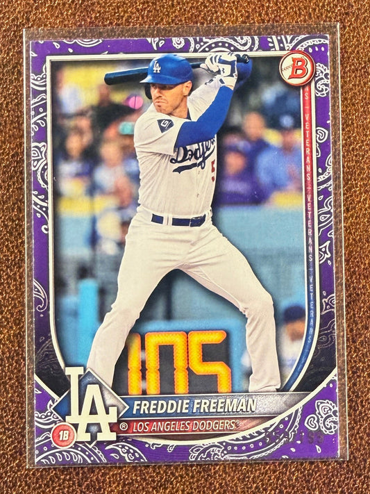 Freddie Freeman - 2025 Bowman - Purple Pattern Paper /199 - Dodgers
