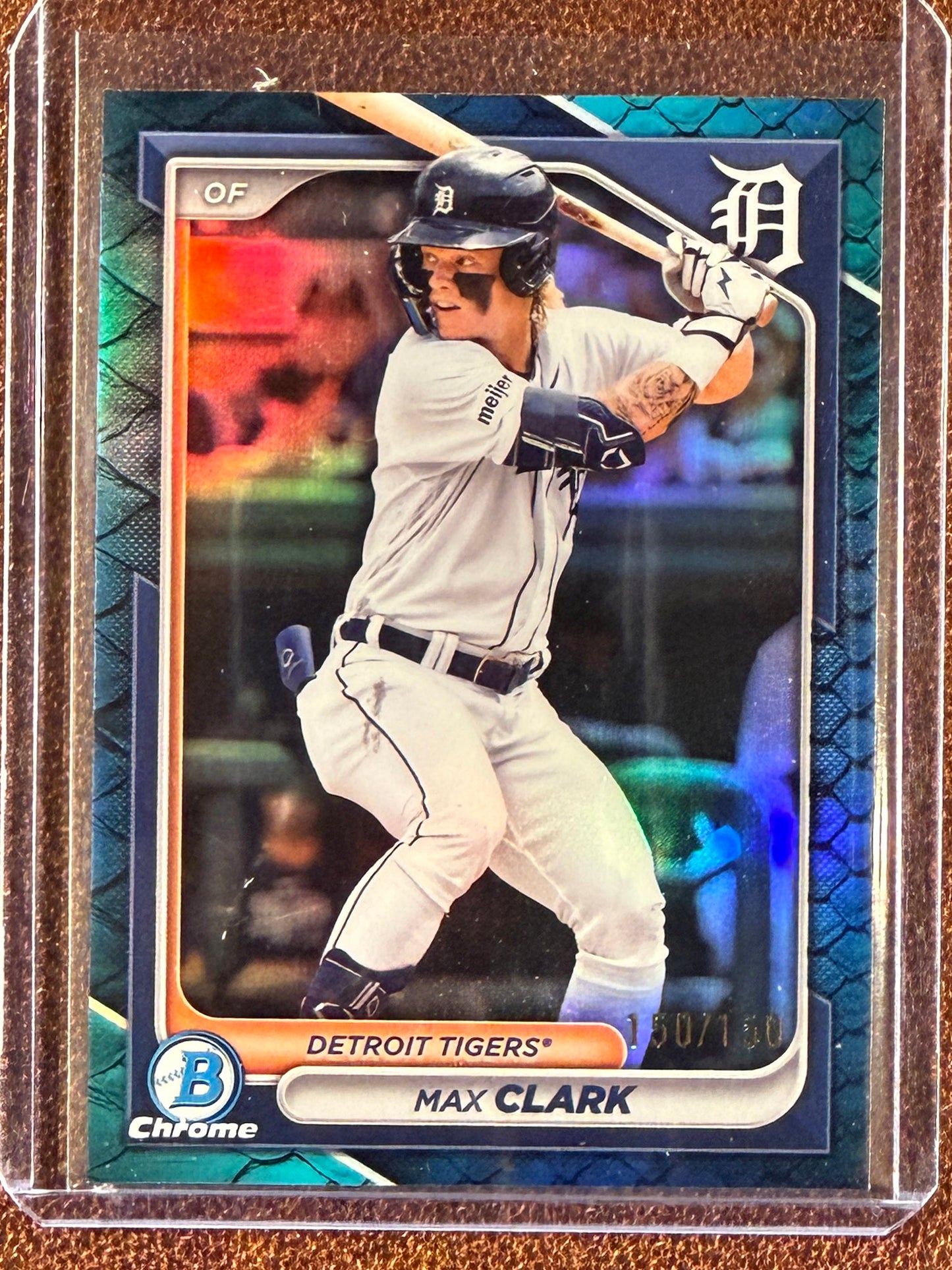 Max Clark - 2024 Bowman Chrome - BLUE Reptilian 150/150 Bookend - Tigers