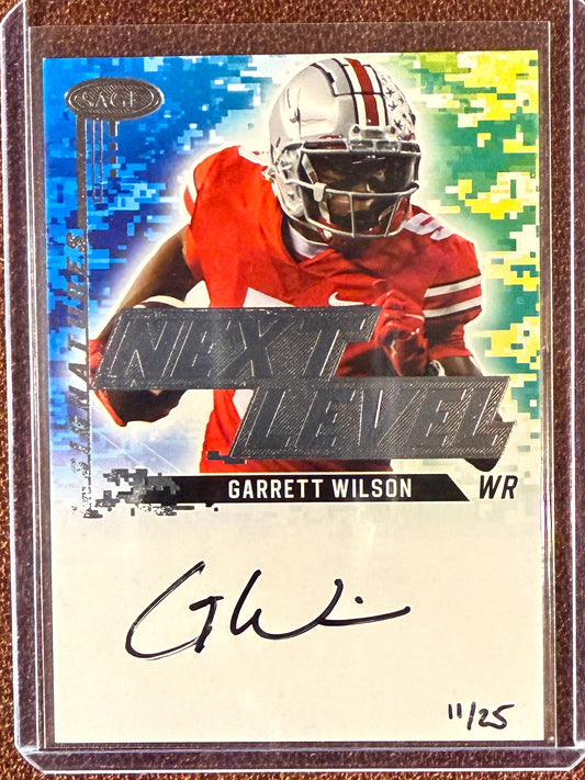 Garrett Wilson - 2022 Sage - Next Level SILVER AUTO /25 - Jets