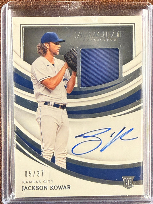 Jackson Kowar - 2022 Panini Immaculate - Rookie Patch AUTO /37 - Royals