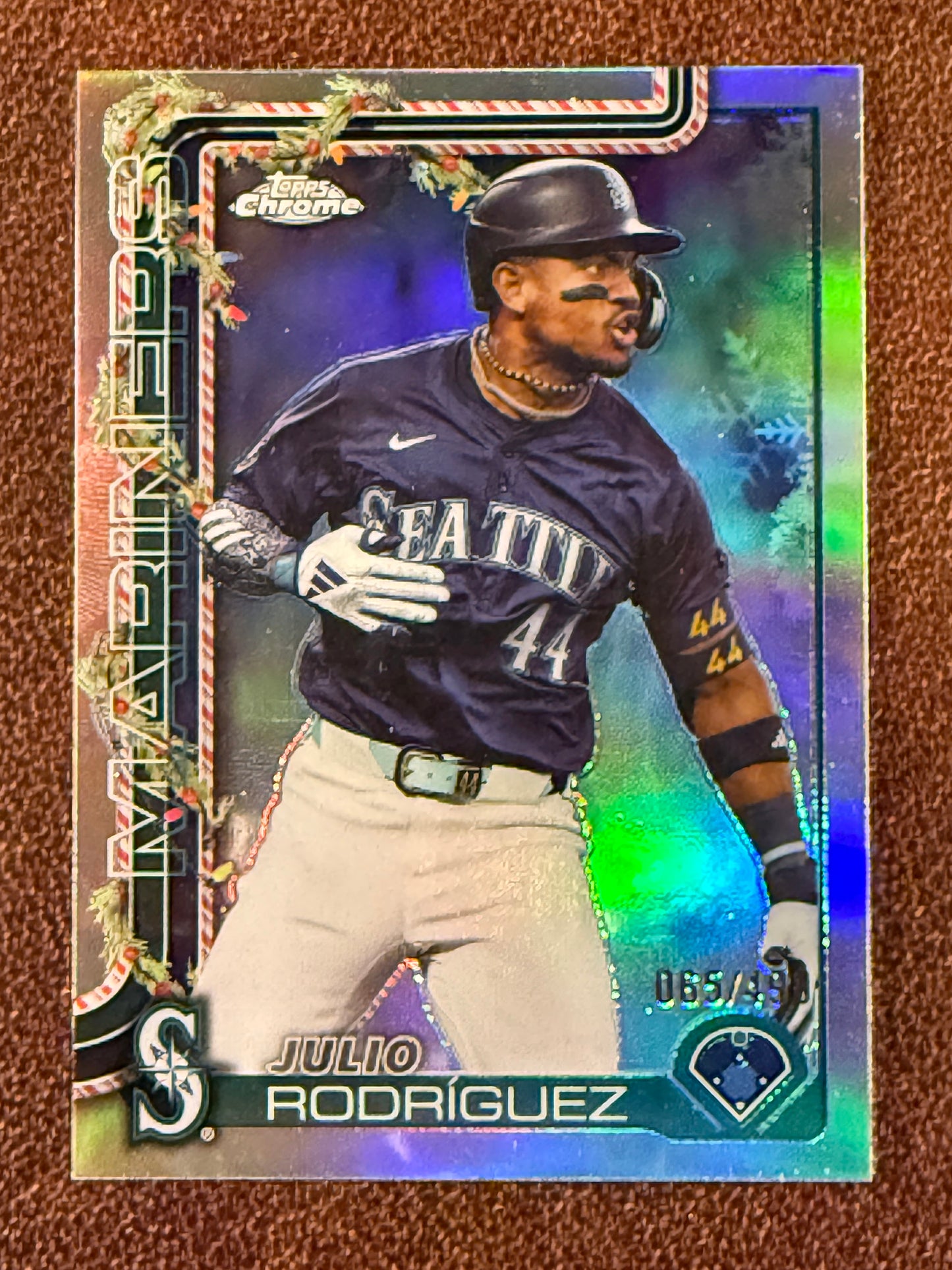 Julio Rodriguez - 2025 Topps Holiday - Chrome Refractor /499 - Mariners