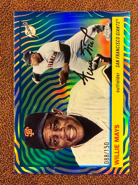 Willie Mays - 2025 Topps Chrome Platinum - BLUE Vibrations /150 - Giants